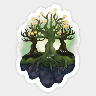 Illuminated Magical Tree in a Floating Island Sticker